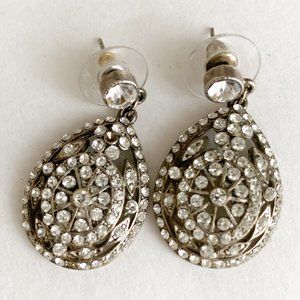 Silver rhinestone drop earrings